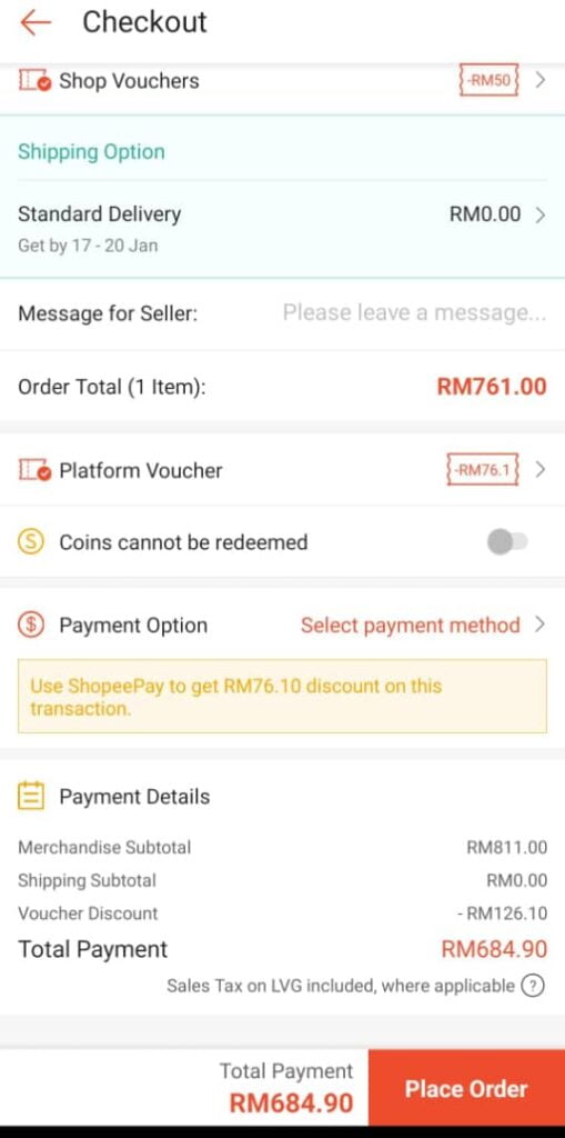 Shopee store voucher fdiscount for Poco M6 pro